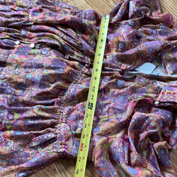 NWT Free People Paisley Chiffon Maxi Dress Silk Blend Small - Picture 5 of 15